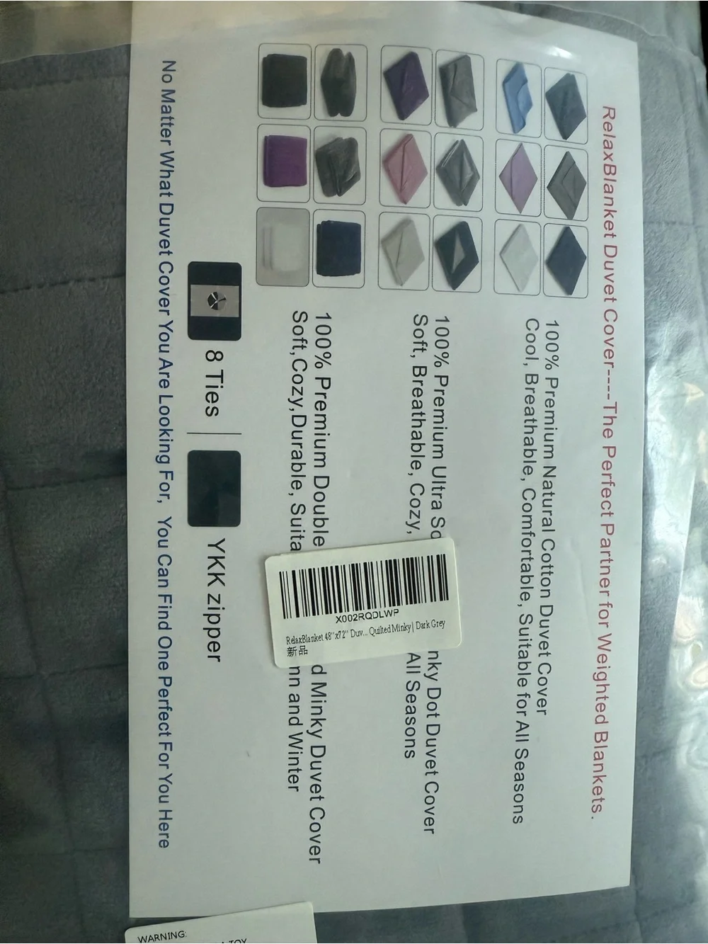 Brand New duvet cover for weighted blanket